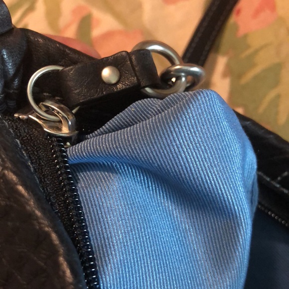 Vintage COACH Pebbled Leather Silver Hardware Zip Pouch Strappy Black classic - Picture 14 of 16